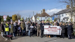 Community members protest against housing and road development in Monkton Kent