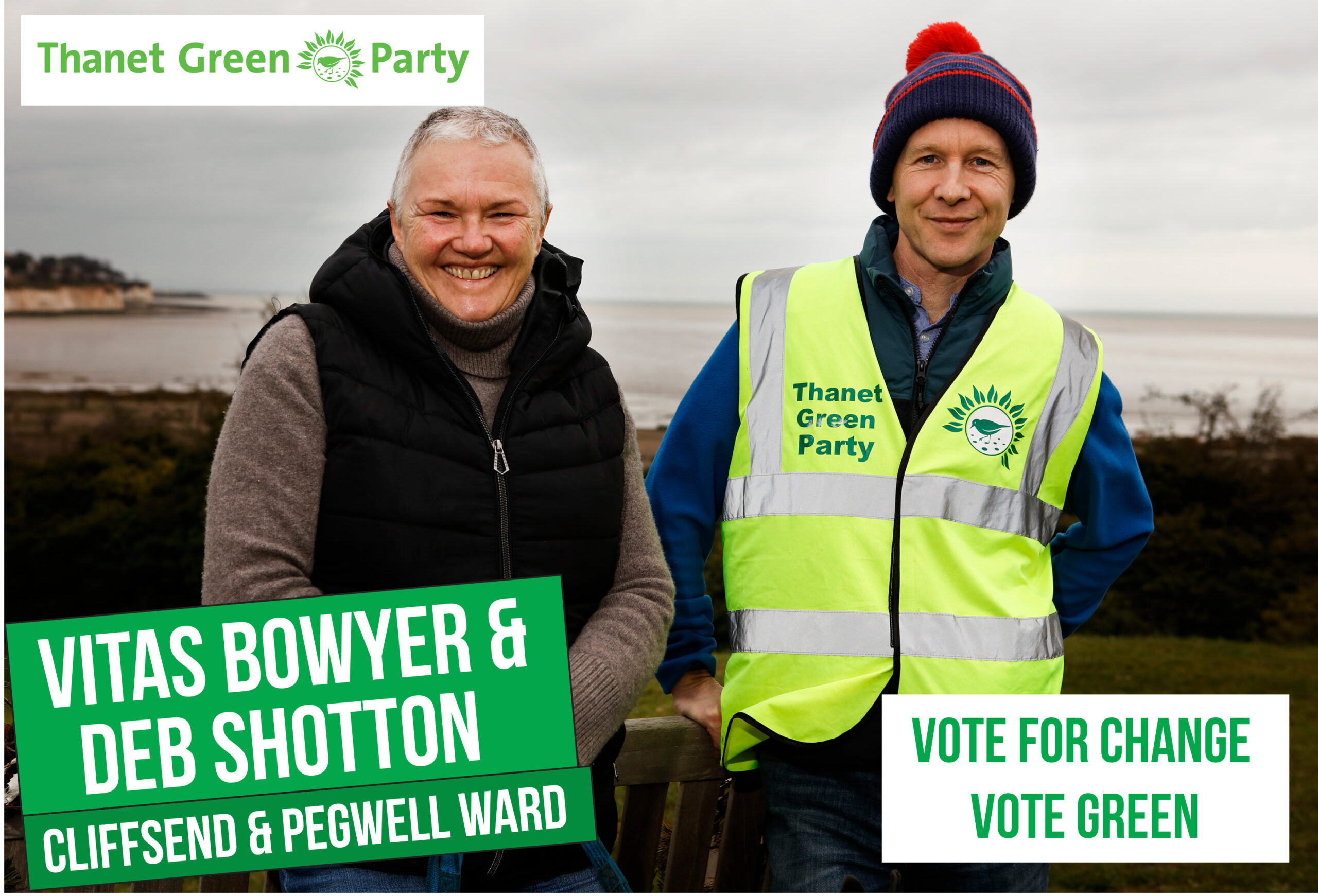 Deb Shotten and Vitas Bowyer Green party candidates for Cliffsend and Pegwell
