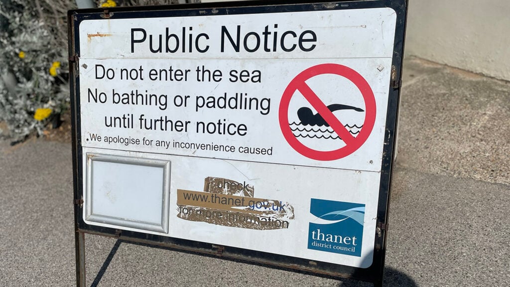 No bathing sign